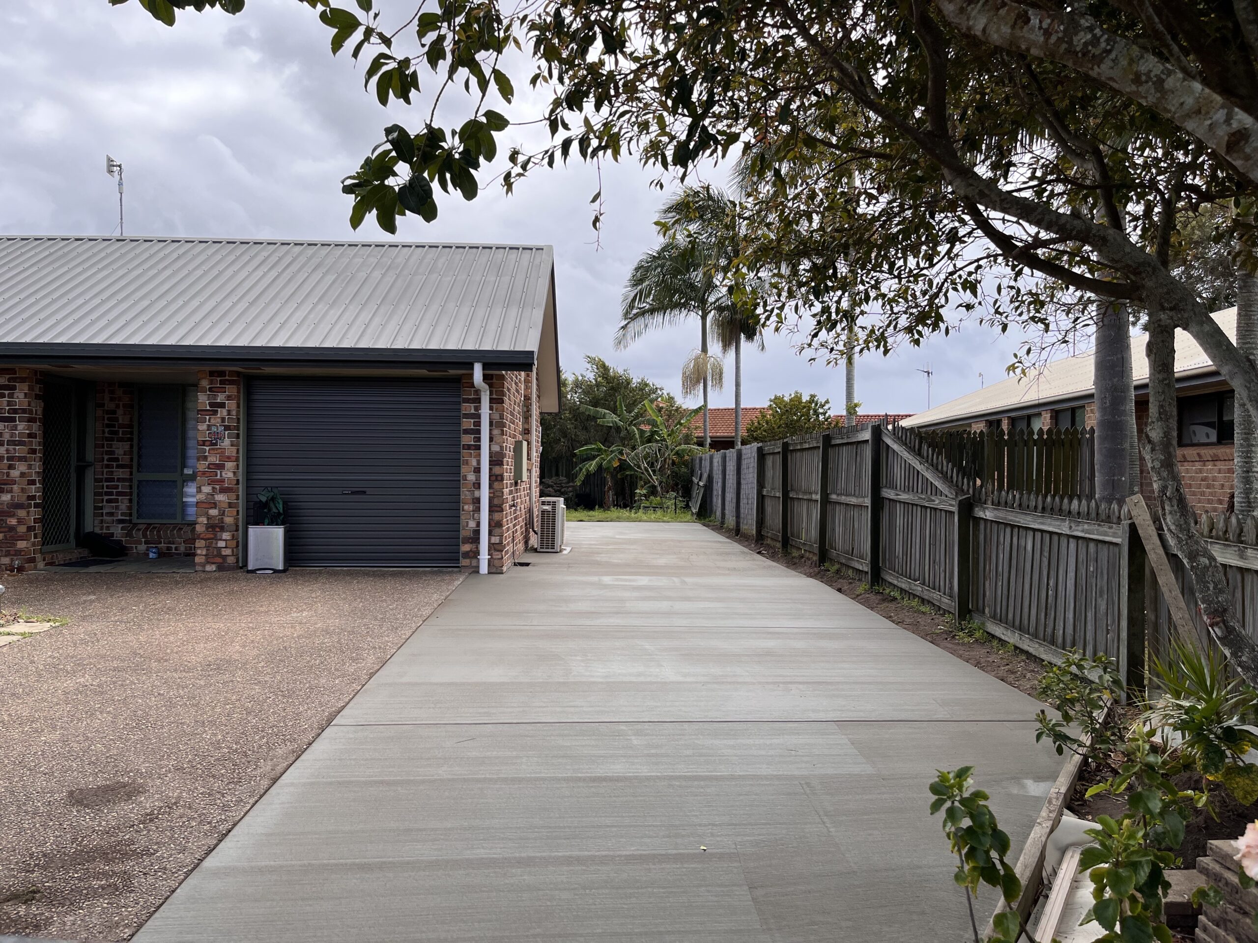plain grey concrete driveway