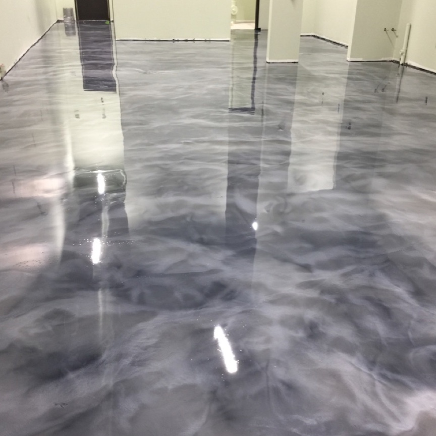 epoxy floor grey metalic